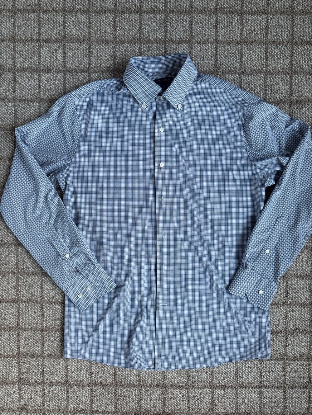 Men's Peter Millar blue Plaid Button Down Shirt - Size M